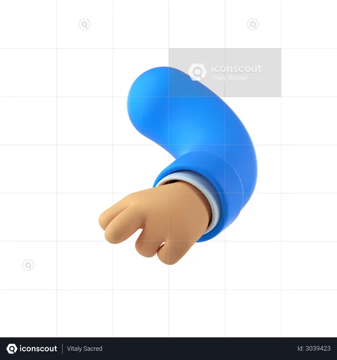 Pointing finger hand  3D Illustration