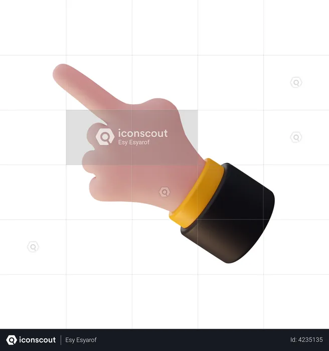 Pointing Finger Hand Gesture  3D Illustration