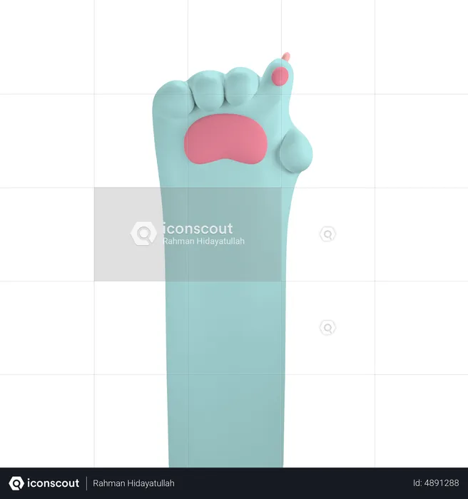 Pointing Finger Paw Hand Gesture  3D Icon