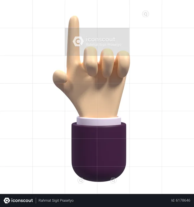 Pointing Hand  3D Icon