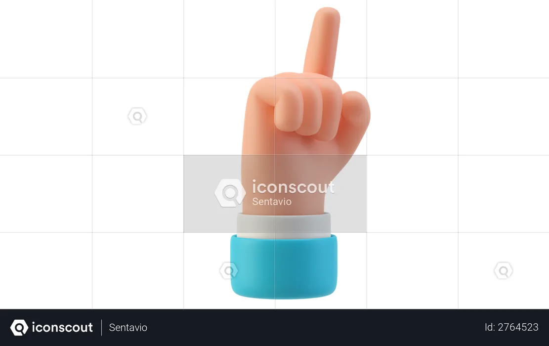 Pointing hand gesture  3D Illustration