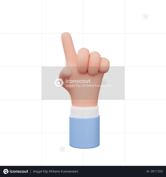 Pointing Hand Gesture  3D Illustration