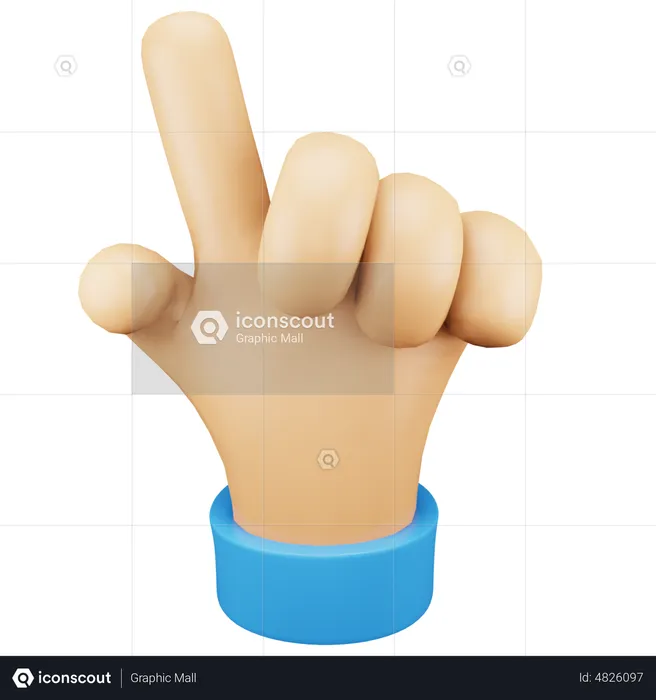 Pointing Hand Gesture Emoji 3D Icon