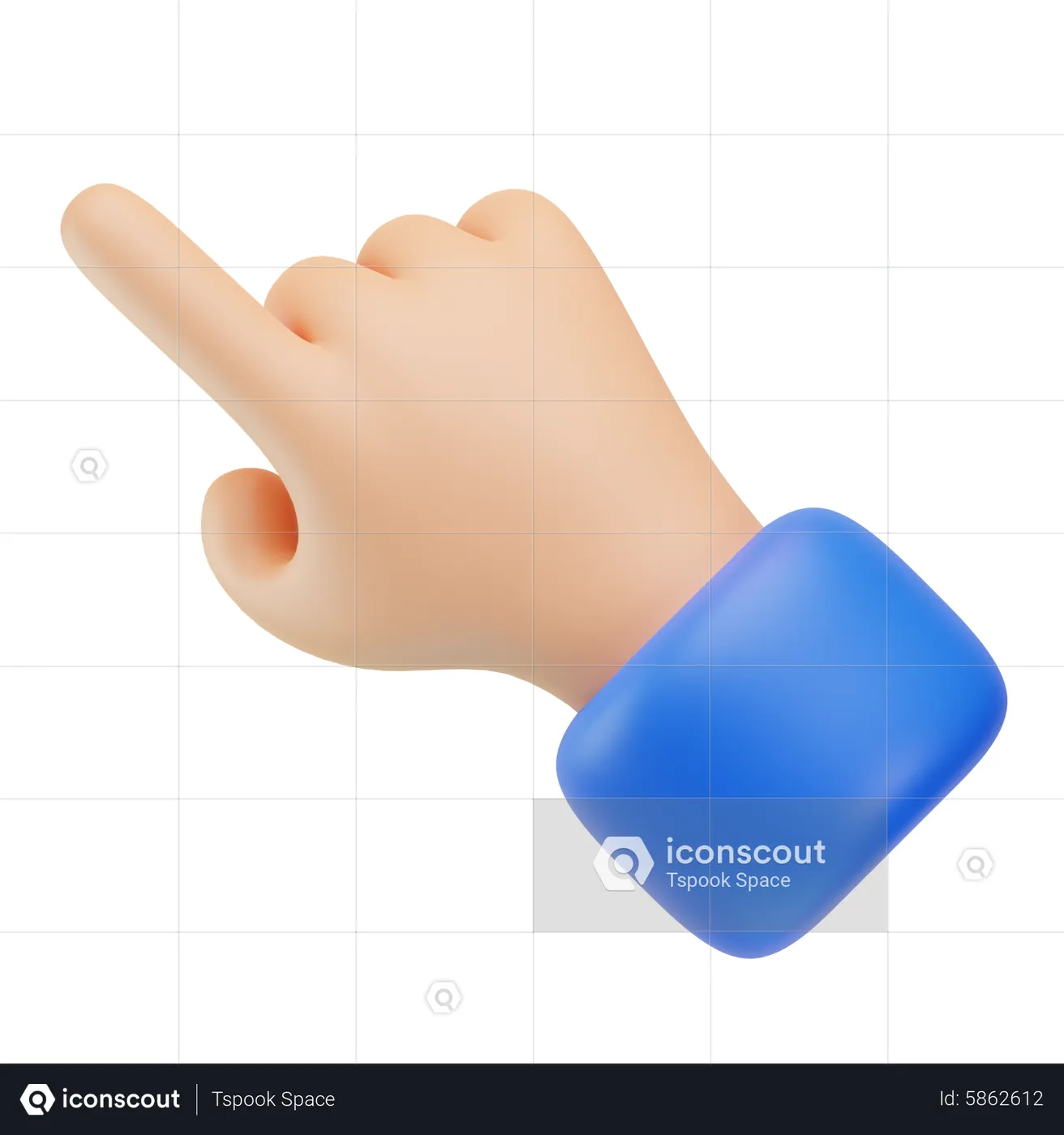 Pointing Hand Gesture 3D Icon   Free Download Sign & Symbols 3D Icons