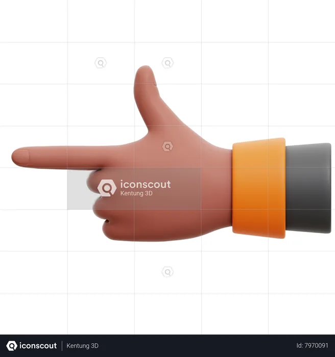 Pointing Hand Gesture Emoji 3D Icon