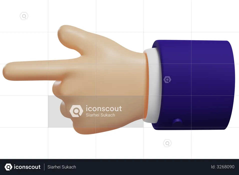 Pointing Left Hand Gesture  3D Illustration