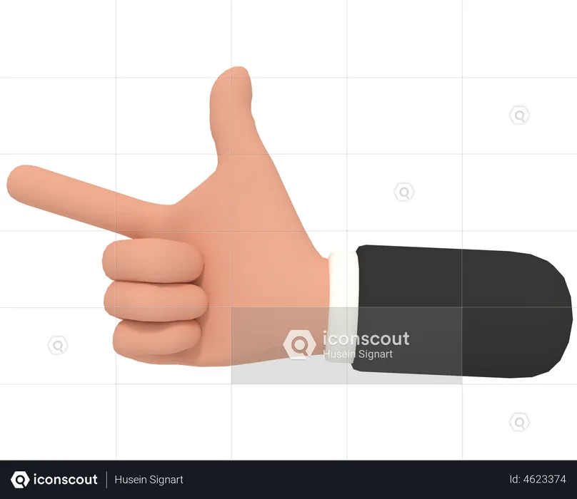 Pointing Left Hand Gesture  3D Illustration
