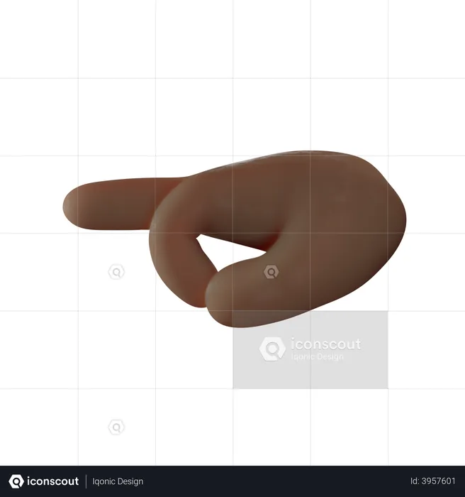 Pointing Middle Finger Gesture  3D Illustration