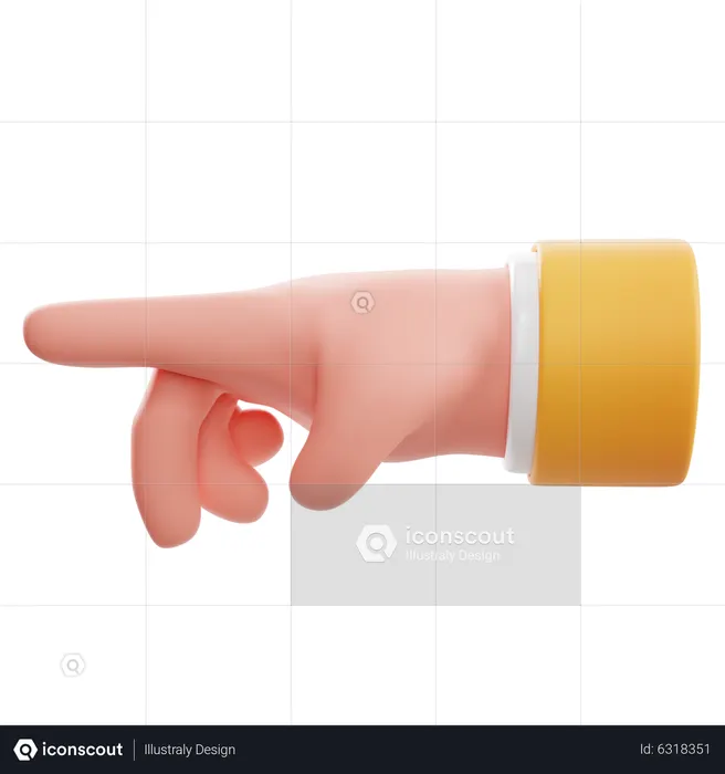 Pointing To The Side Hand Gesture  3D Icon