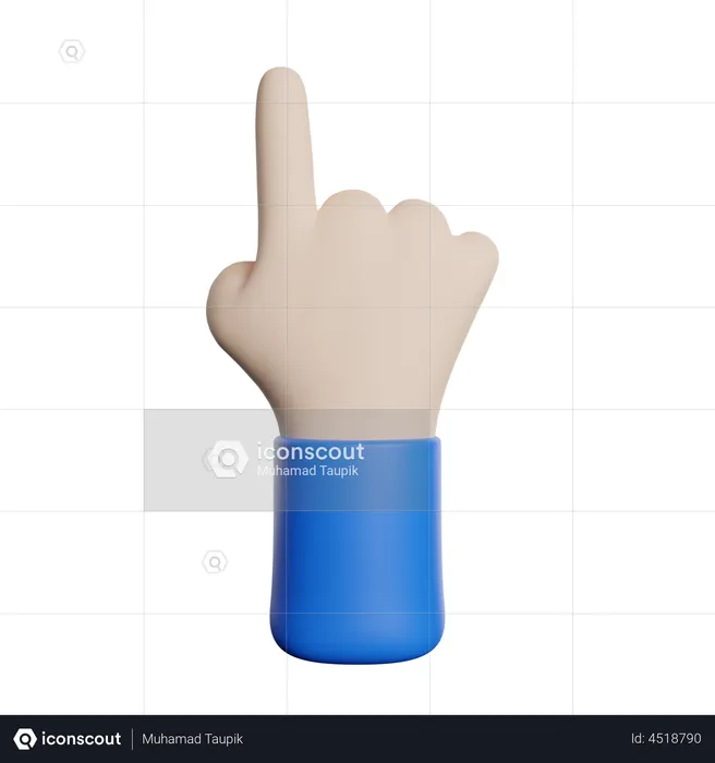Pointing Up Finger  3D Illustration