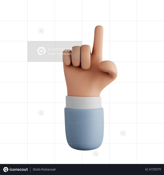 Pointing Up Finger Hand Gesture  3D Icon