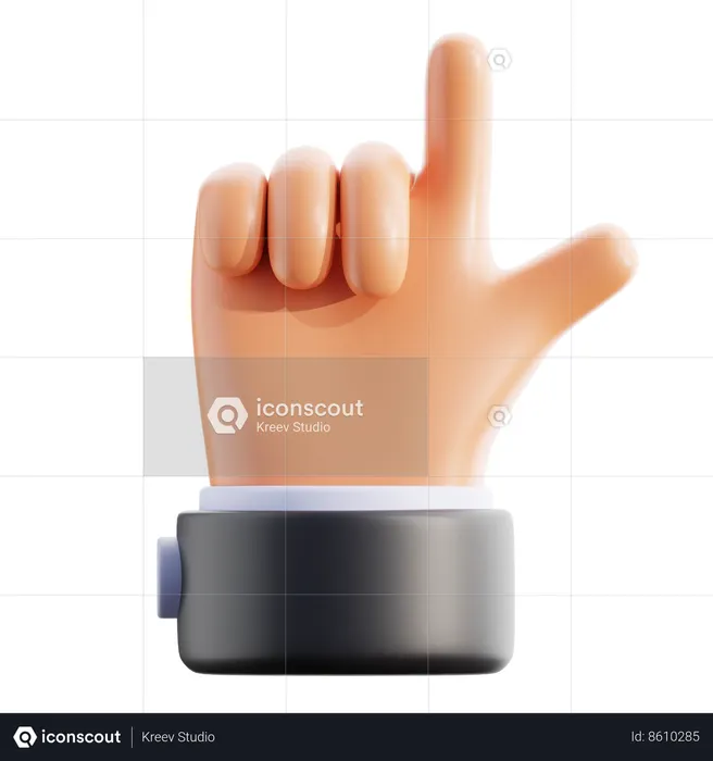 Pointing Up Hand Gesture  3D Icon