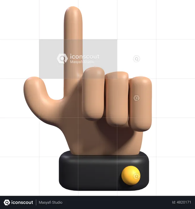 Pointing Up Hand Gesture  3D Icon