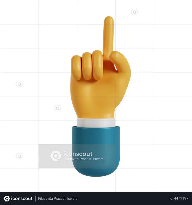 Pointing Up Hand Gesture  3D Illustration