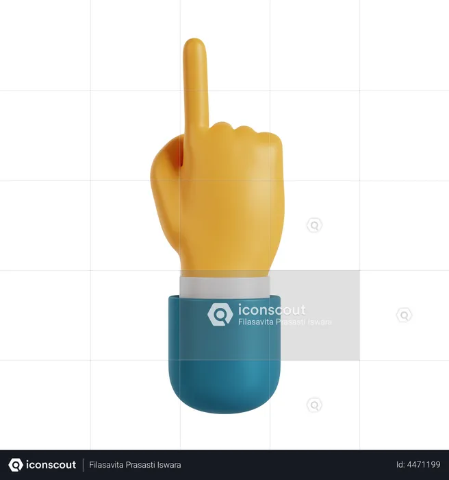 Pointing Up Hand Gesture  3D Illustration