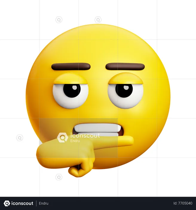 Pointing With Cynical Face Emoji 3D Icon