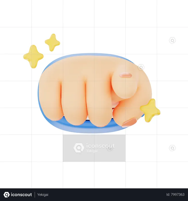 Pointing With One Finger Towards Hand Gesture  3D Icon