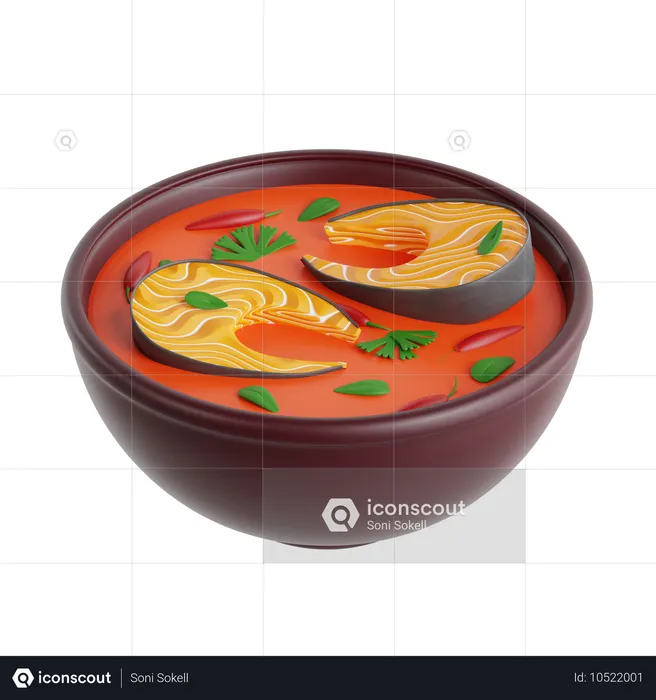 Curry au poisson  3D Icon