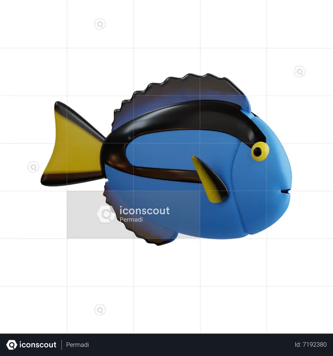 Poisson bleu  3D Icon