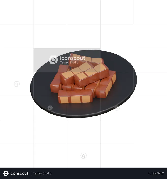 Poitrine de porc frite  3D Icon