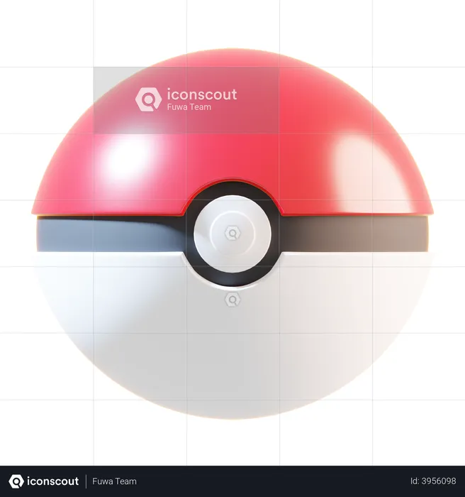 Pokeball 3D Illustration download in PNG, OBJ or Blend format