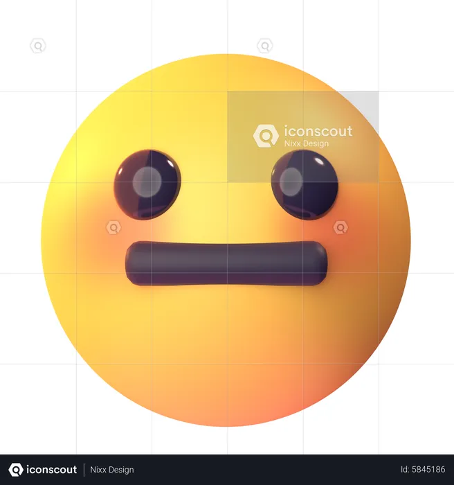 Poker Face Emoji 3D Icon