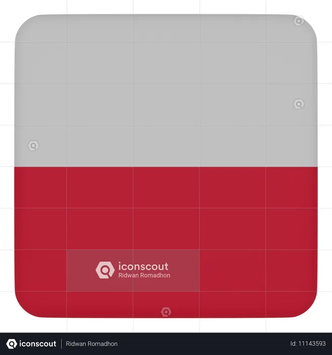 Poland Flag 3D Icon