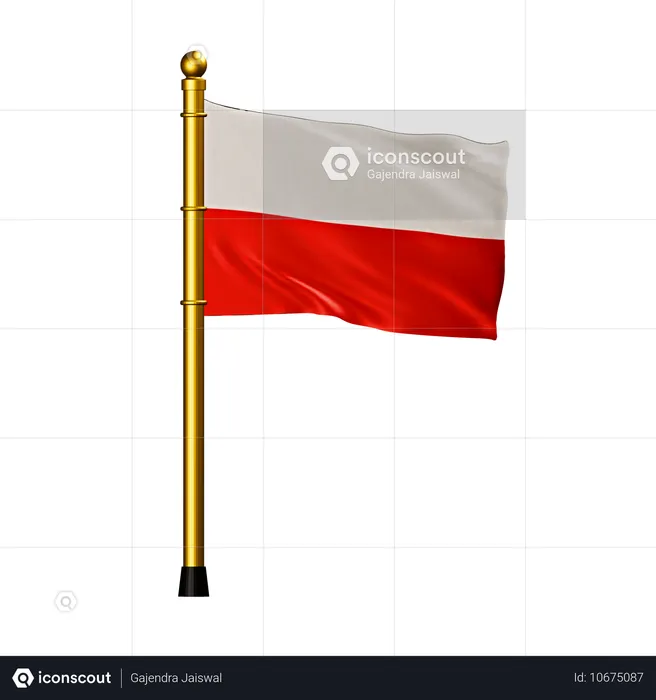 ポーランドの国旗 Flag 3D Icon