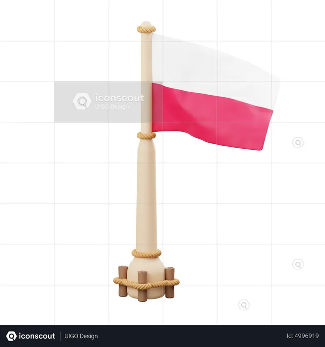 Poland Flag  3D Icon