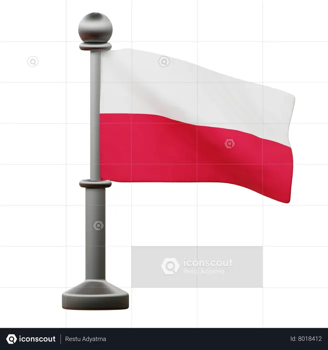 Poland Flag Flag 3D Icon