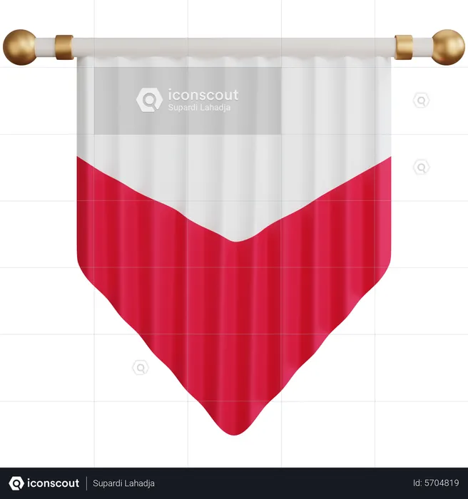 Poland Flag Flag 3D Icon