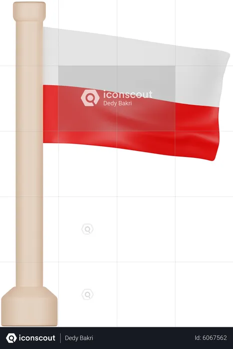Poland Flag Flag 3D Icon