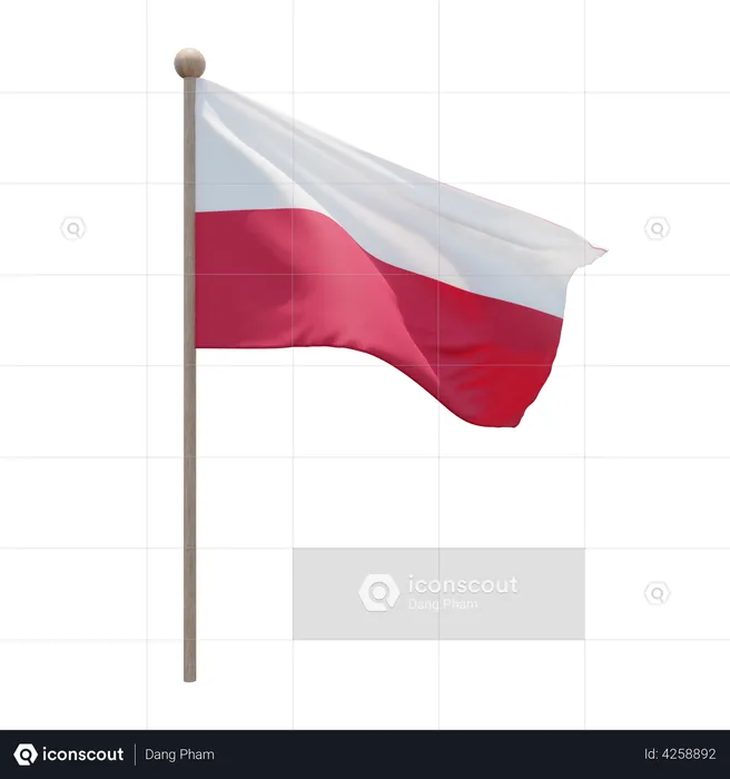 Poland Flagpole Flag 3D Flag