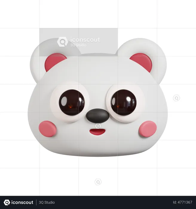 Polar Bear Face Emoji 3D Emoji