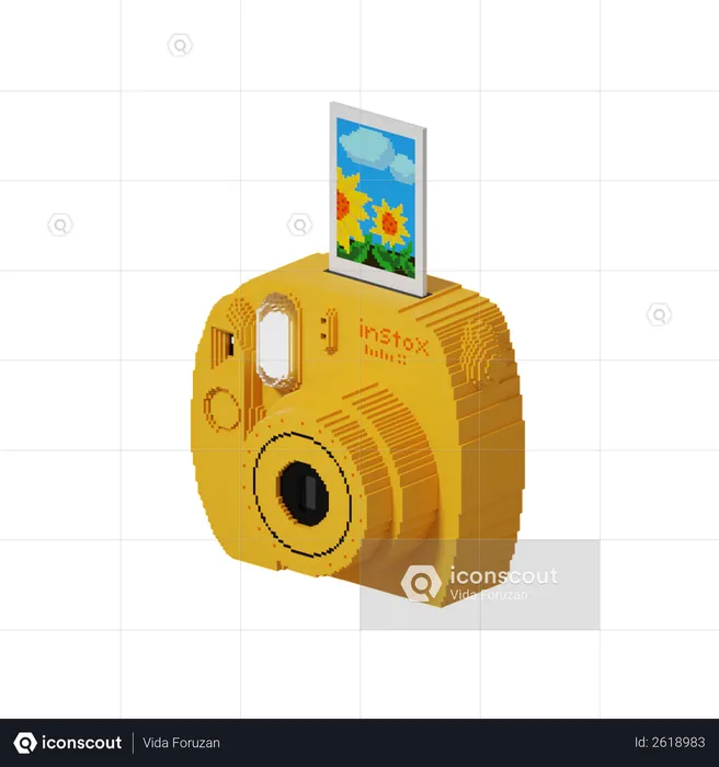 Polaroidkamera  3D Illustration