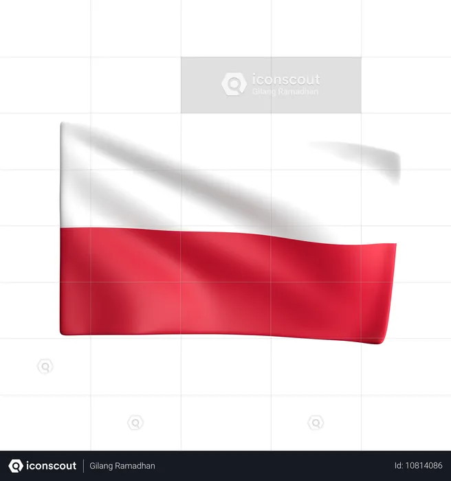 Polen Flag 3D Icon