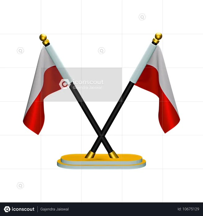 Polen Flagge Flag 3D Icon