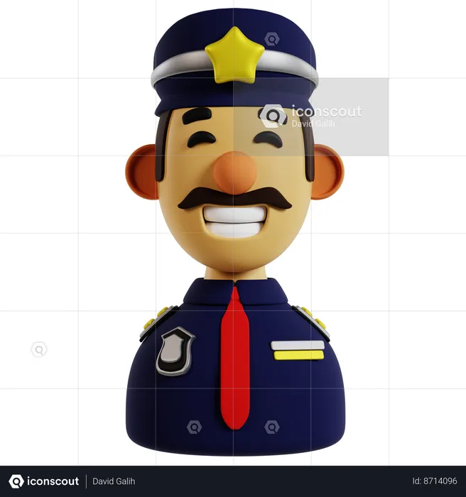 Police Avatar Icon  3D Icon