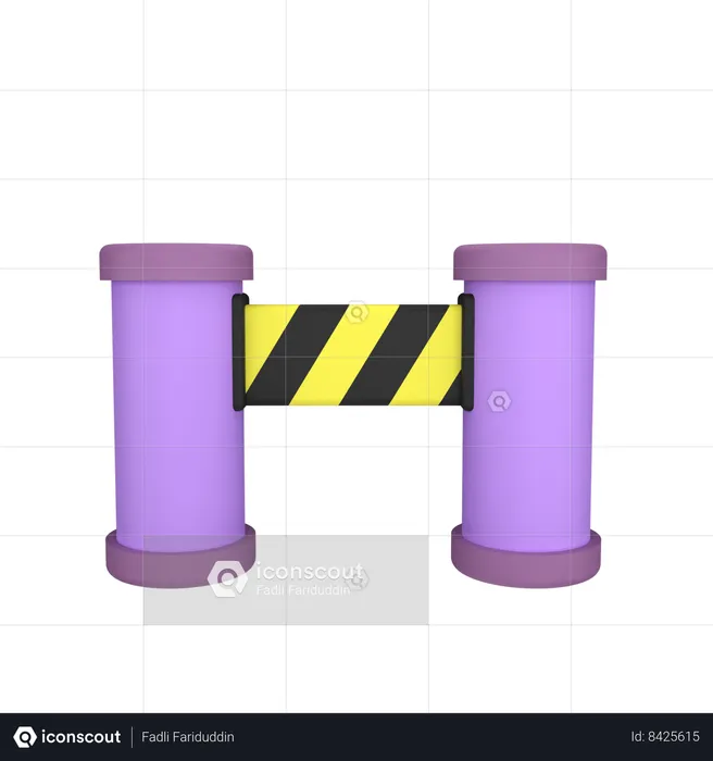 Police Barrier  3D Icon