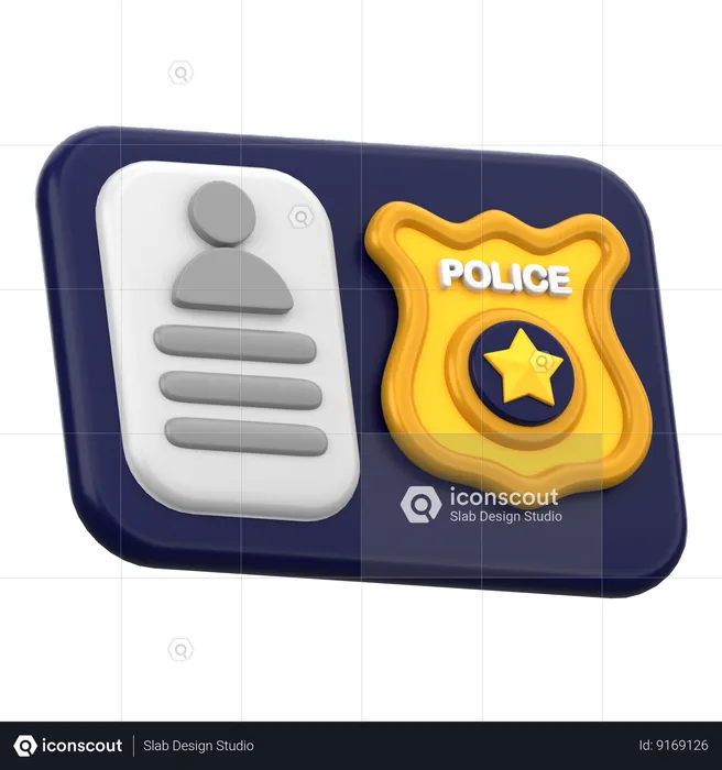 Police Card  3D Icon