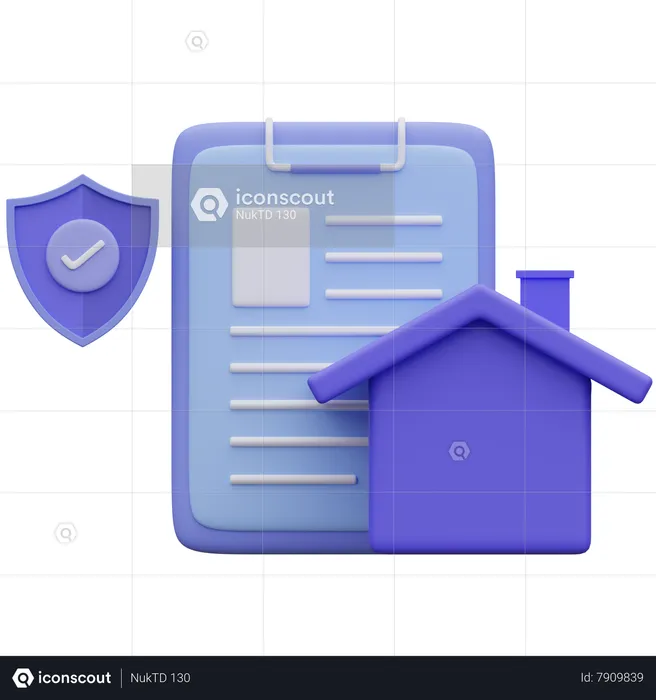 Police d'assurance habitation  3D Icon