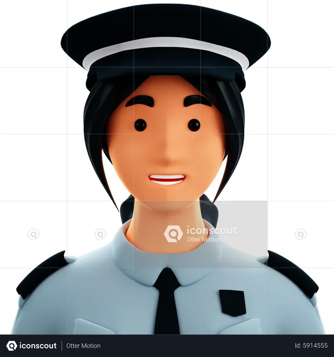 Femme policière  3D Icon