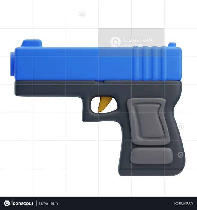 Police Handgun  3D Icon