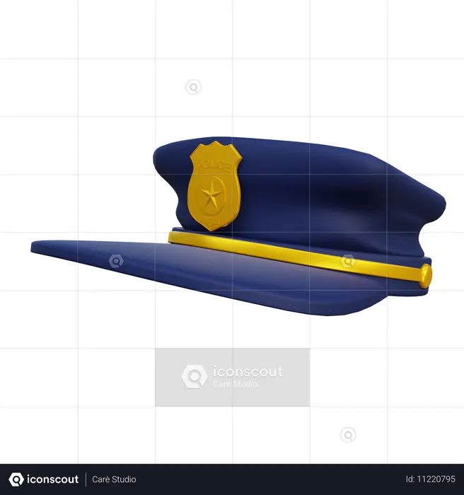 警察の帽子  3D Icon