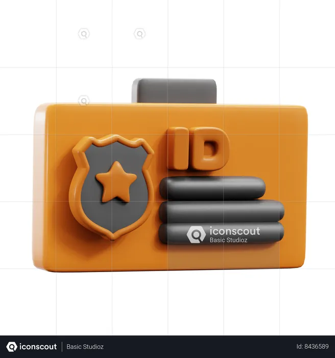 Police Id  3D Icon
