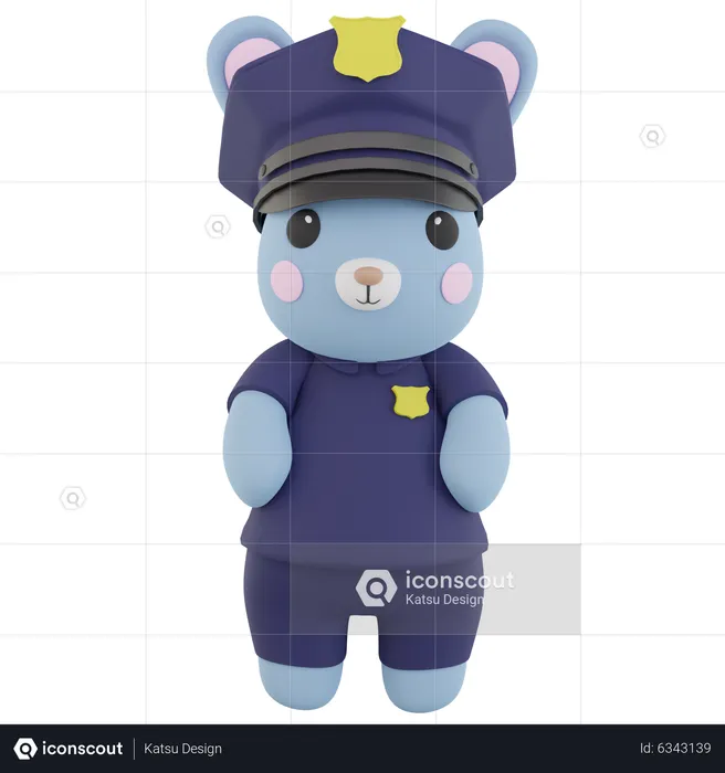 Lapin policier  3D Icon