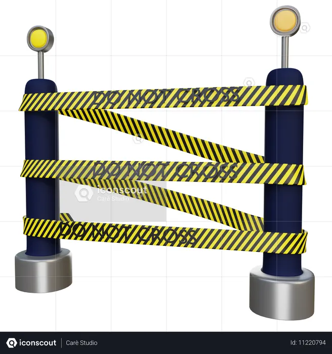 警察ライン  3D Icon