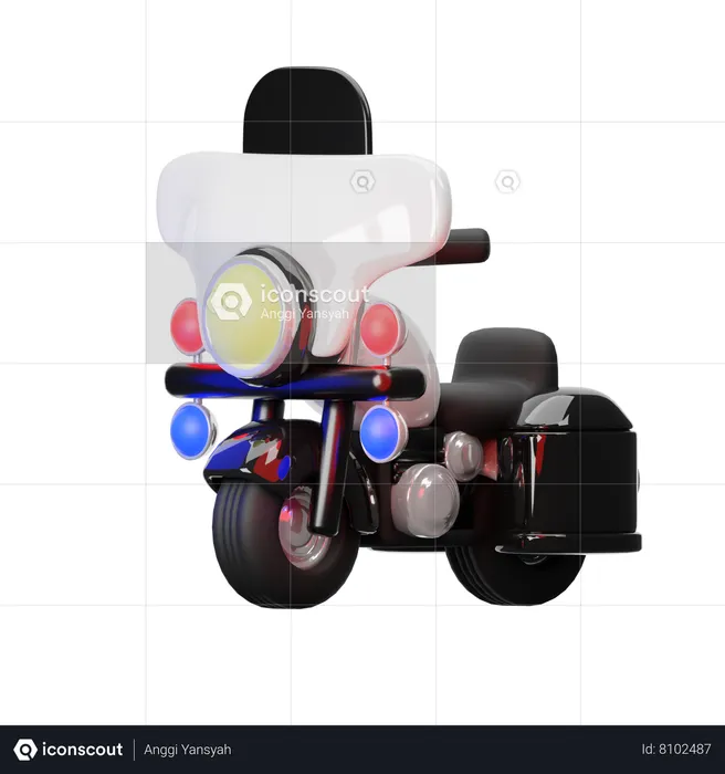 Police motorcycle  3D Icon