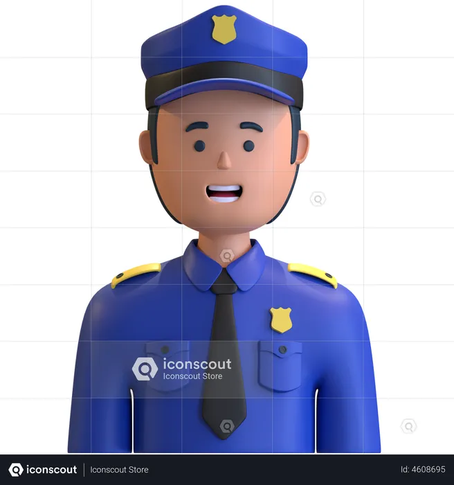 Police officer  3D Illustration