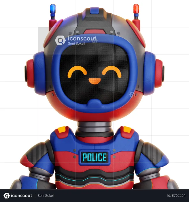 Police Robot  3D Icon